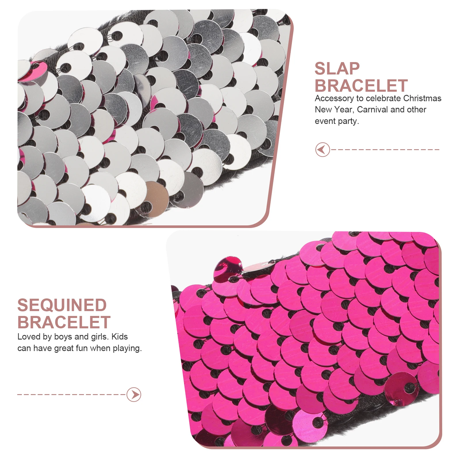 Sequin Bracelet Slap Bracelets Kids' Party Favors Two-color Great Gift Wrist Strap
