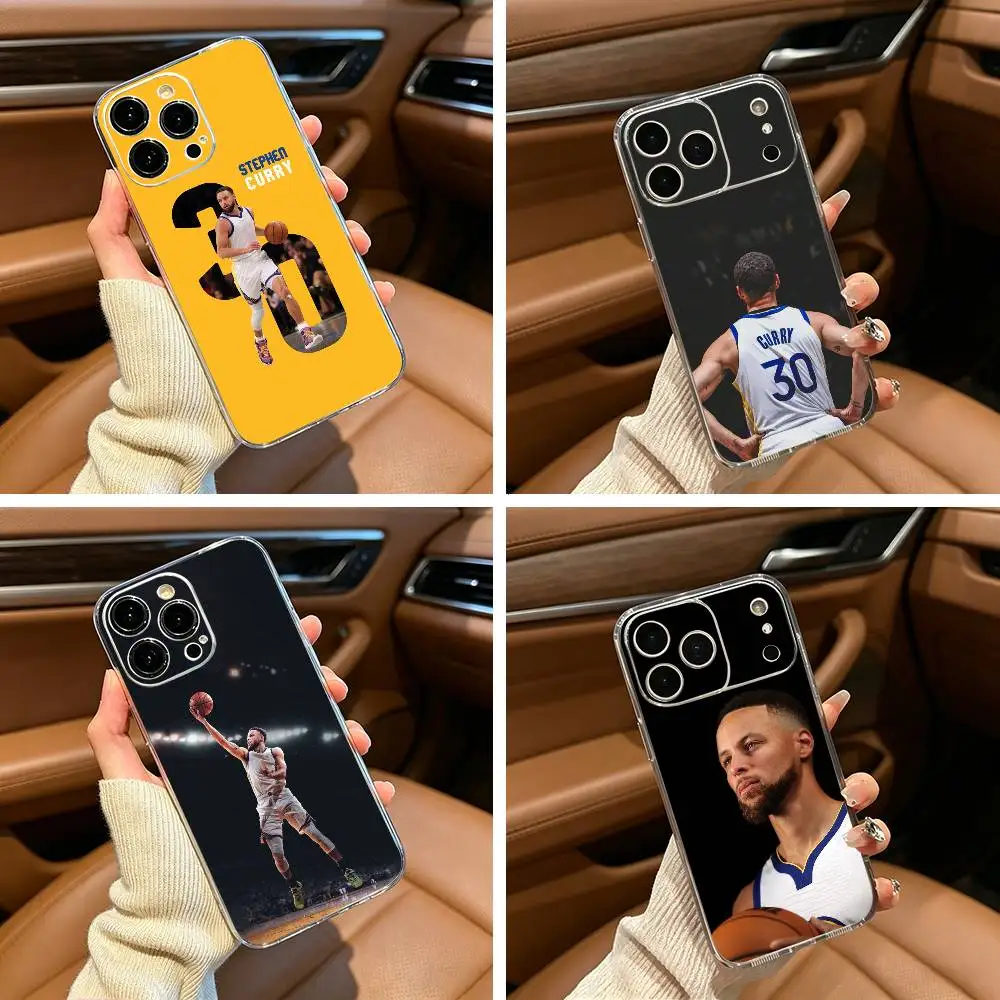 

30 Stephen- C-Curry Phone Case For iPhone17,16,15,14,13,12,11 ,Pro Max,16/15/14 Plus Transparent Cover