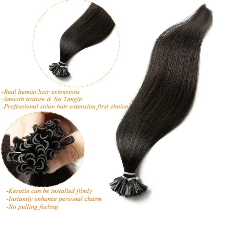 U Tip Hair Extensions Echt haar Blond Natuurlijk Echt Natial Hair Extensions 1,5 cm Keratine Haarcapsules 50 stuks 30 g 50 g 12-24 inch