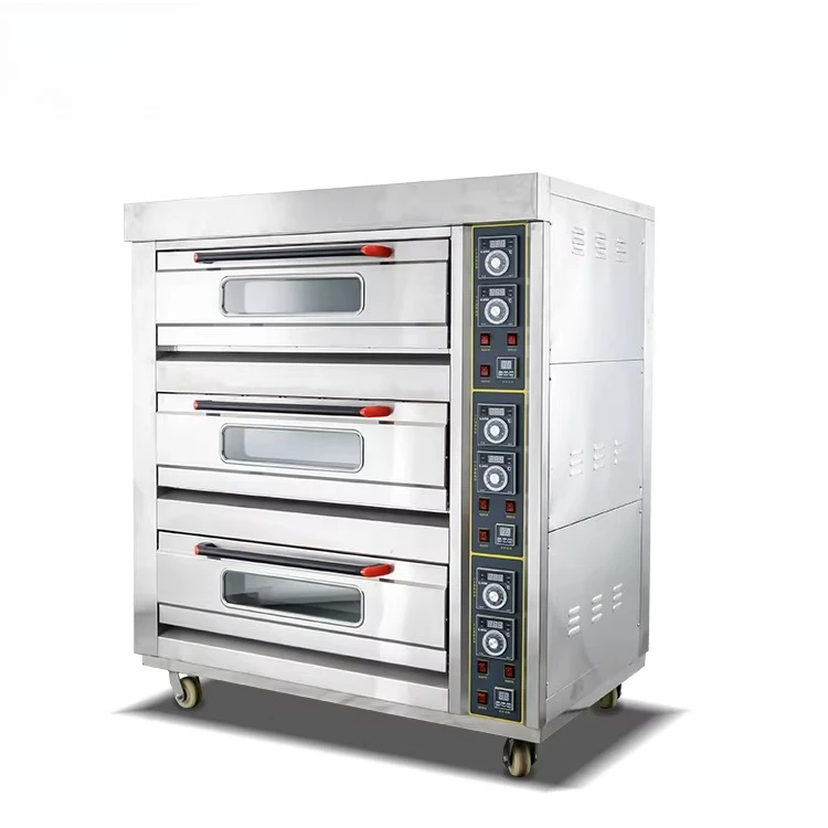 Oven for Bakery 3 Layers 6 Trays Stainless Steel Bakery Equipment Bread Pizza Cake Built-in Ovens Pastry Toaster Oven