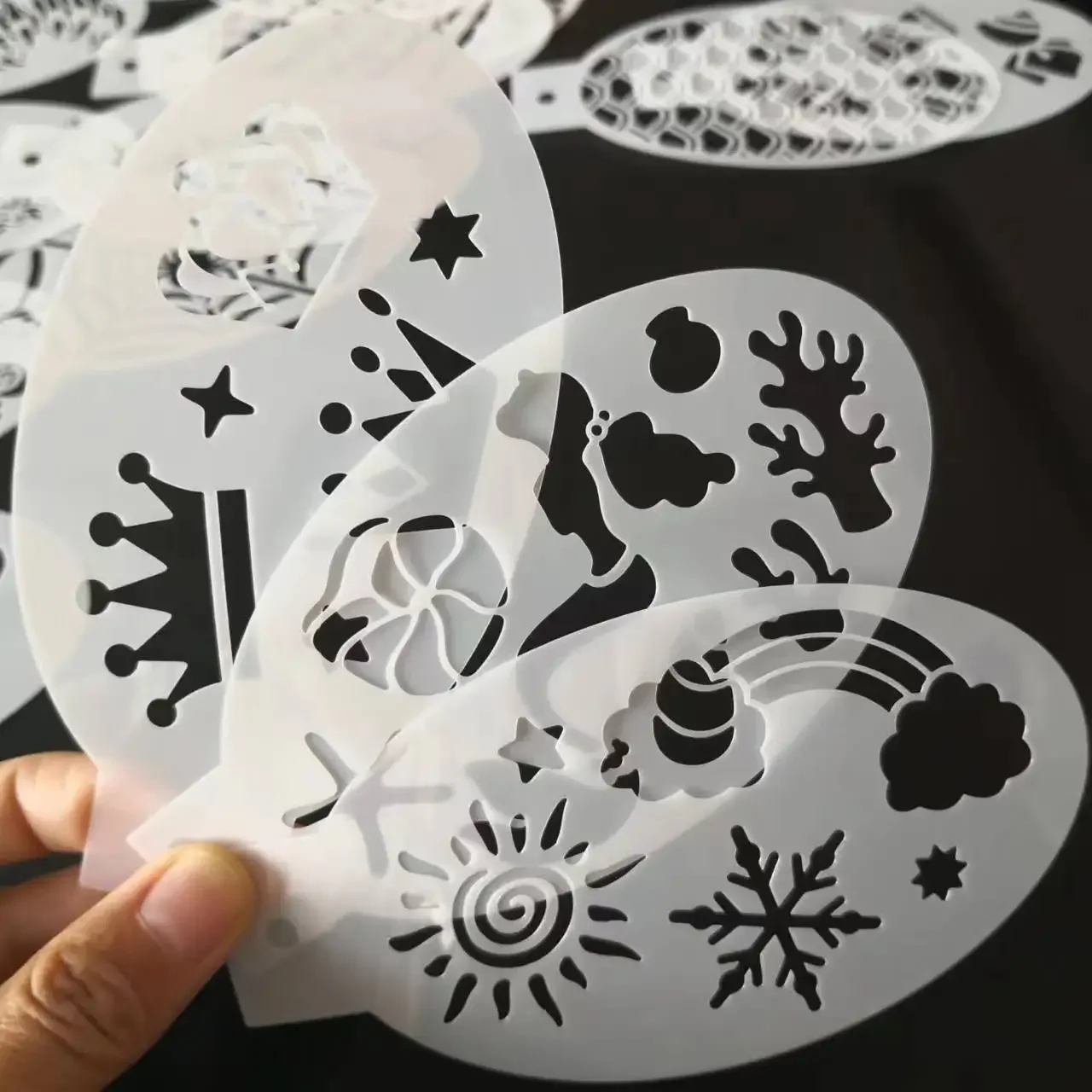 Party Cosplay Reusable PET Body Face Paint Graphic Template Face and Body Tattoo Stencils for Kids Makeup