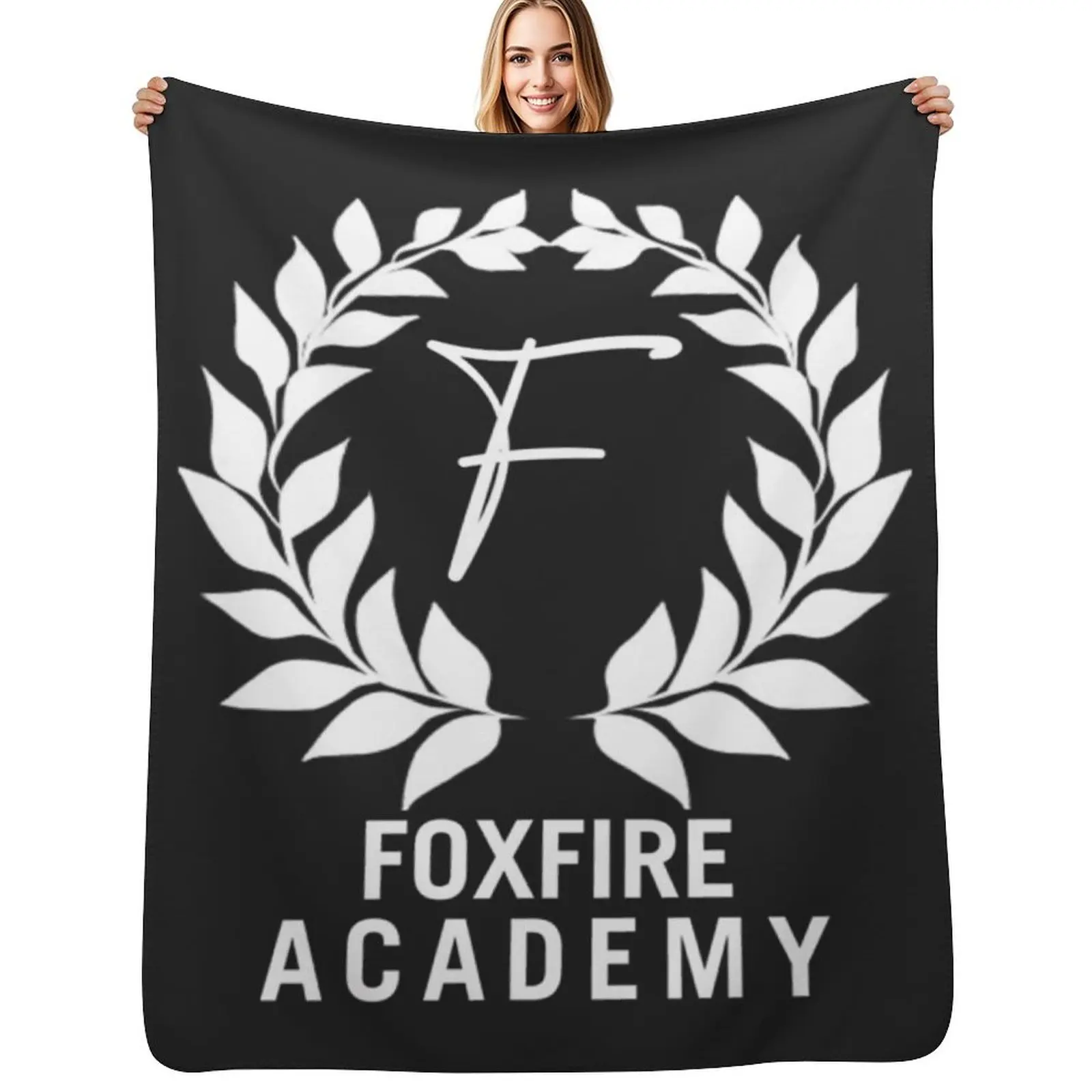 

Foxfire Academy Lightweight Hoodie Throw Blanket For Sofa Thin Flannel Fabric Multi-Purpose Summer Beddings Blankets