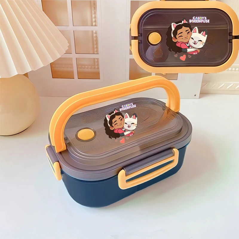 

Gabby Dollhouses Lunch Box Boys Girls Portable Divided Toast Box Cute student Food Storage Containers kid Anime picnic Bento Box