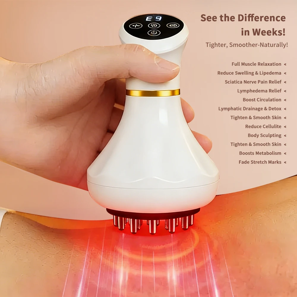 Multifunctional Electric Meridian Brush EMS Heated Guasha Massage & Abdominal Rubbing Device 9 Levels for Body Sliming
