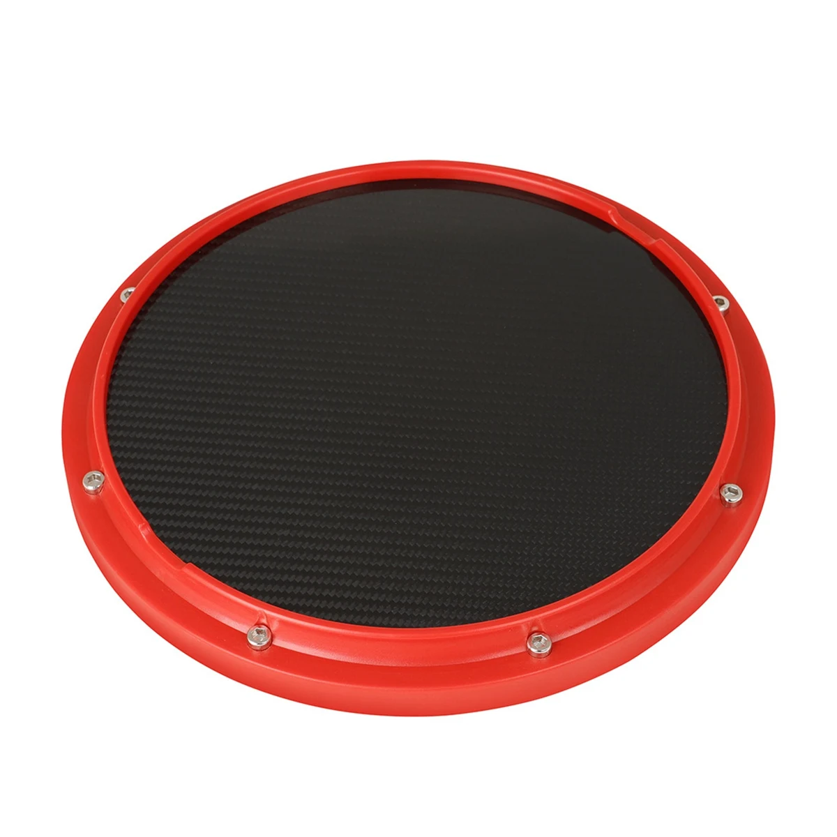 

10 Inch Carbon Fiber Dumb Drum Practice Training Drum Pad for Percussion Instruments Parts Accessories,Red