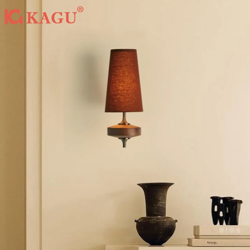 

KAGU Modern Fabric LED Wall Lamp Nordic Style Bedroom Bedside Lamp Korean Style Living Room Creative Minimalist Decorative Lamp
