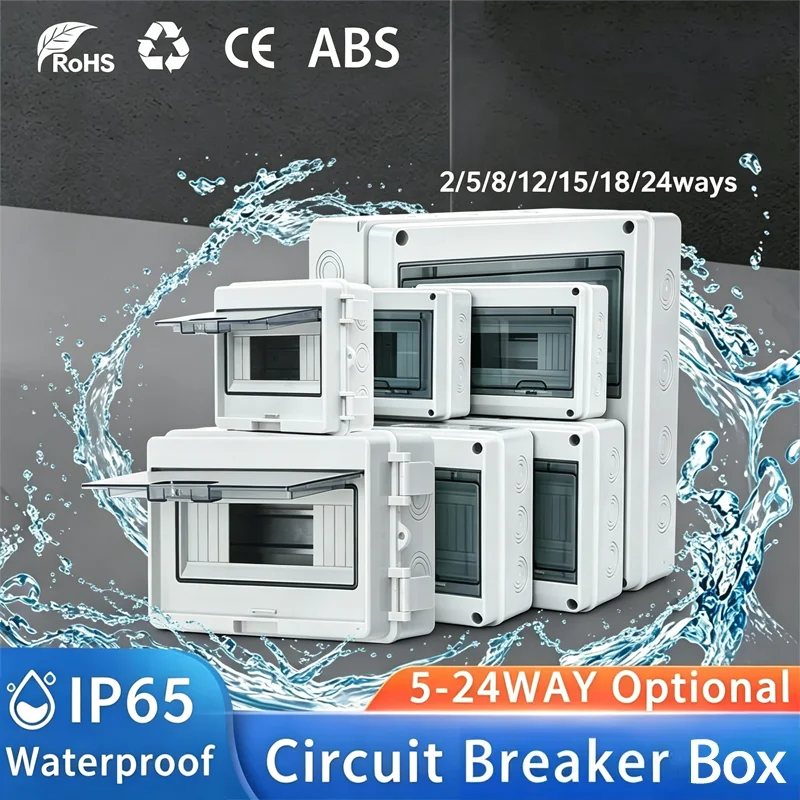 HT Series Junction Box 5/8/12/15/18/24Way Plastic Outdoor Electrical IP65 Box for Circuit Breaker Air Switches Box Distribut Box