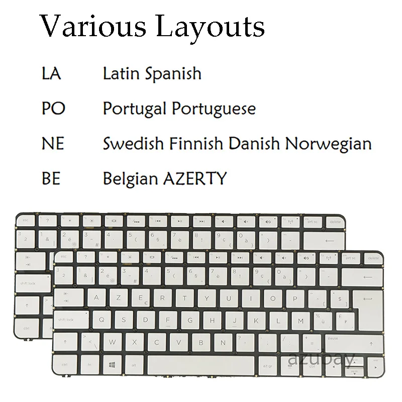 

Keyboard For HP Spertre 13 Pro 13-3000 13-3000sp, 13- 3001sp 3000ep 3001ep 3004ep 743897-131 Nodic LA Spanish Portuguese Belgian