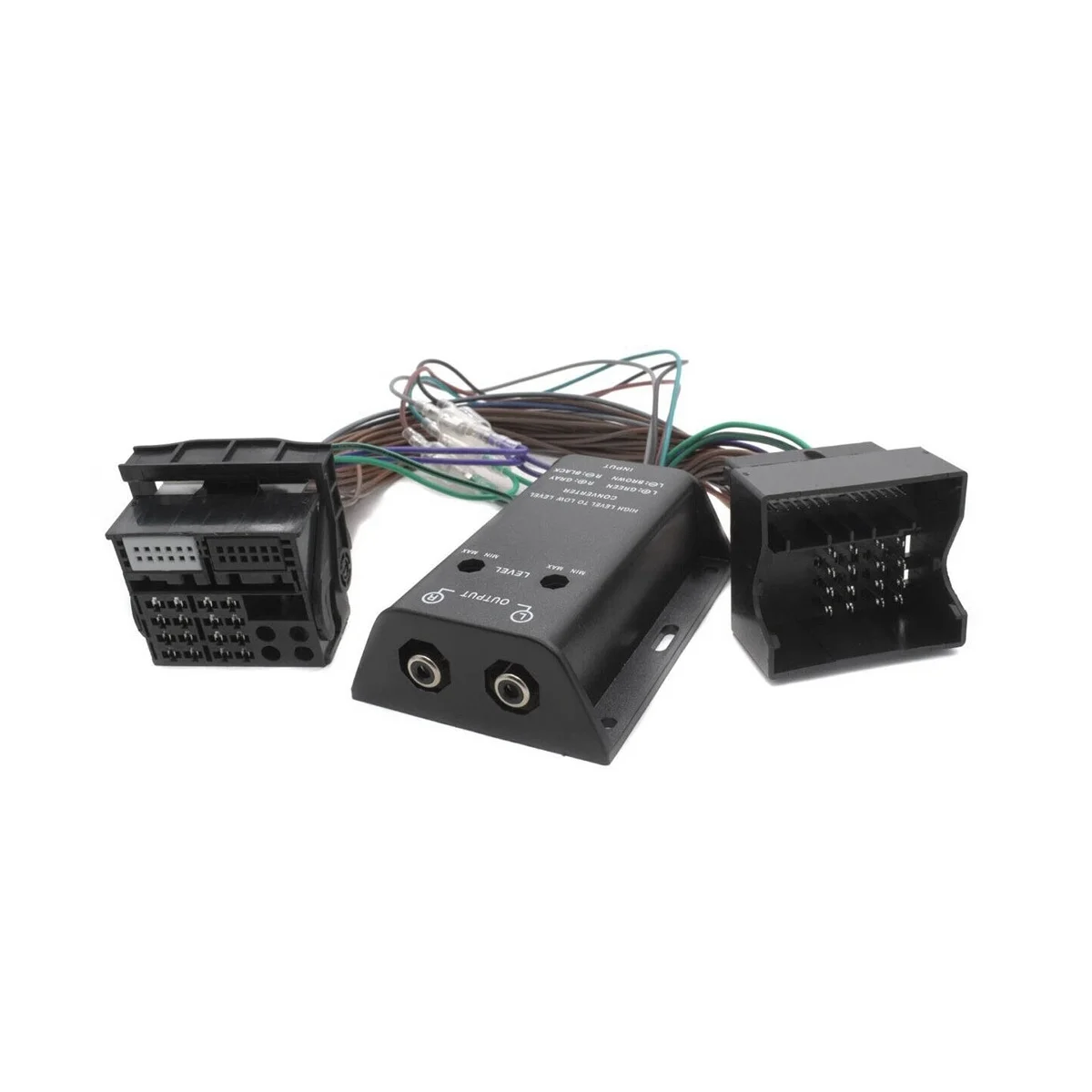 2-Channel High-Low Adapter for Quadlock Radio for VW, BMW, Seat, Skoda,