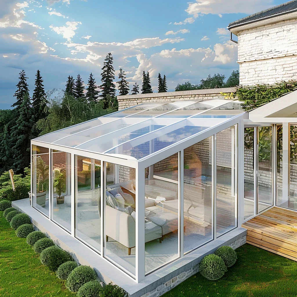 غرف الشمس الحديثة منازل زجاجية للشرفة الخارجية والحديقة الشتوية والشرفات المتداخلة في غرفة الشمس في المناطق الأوروبية #1
