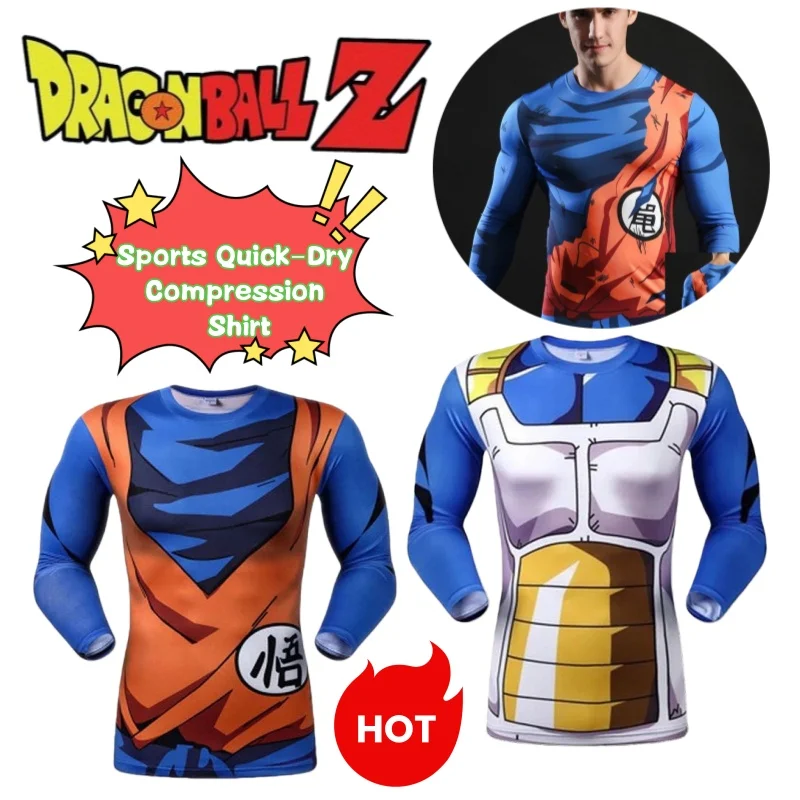 

Новый Dragon Ball Kame Sennin Son Goku, креативная индивидуальная быстросохнущая плотная одежда, спортивная футболка с длинными рукавами с героями мультфильмов аниме