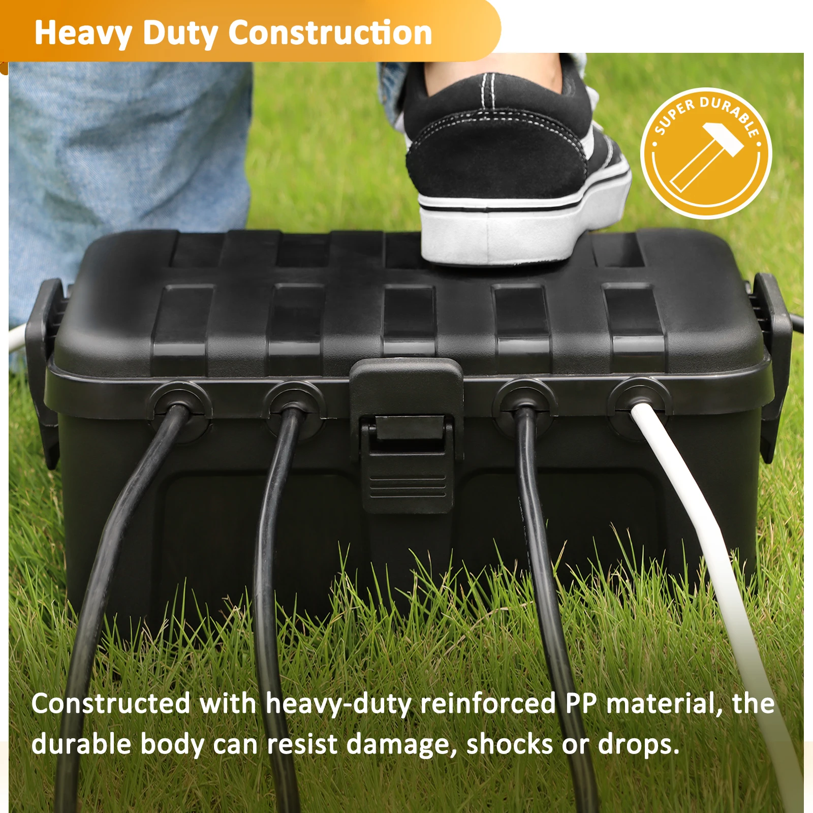 صندوق كهربائي كبير خارجي من Restmo يغطي درع مقاوم للماء واقي سلك تمديد خارجي متين لسلك/قطاع الطاقة/التوصيل