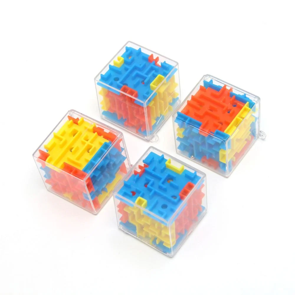 4Pcs 3D Cube Rolling Beads Maze Funny Educational Toys Boys Girls Birthday Wedding Guest Gift Giveaway Christmas Kids Gift