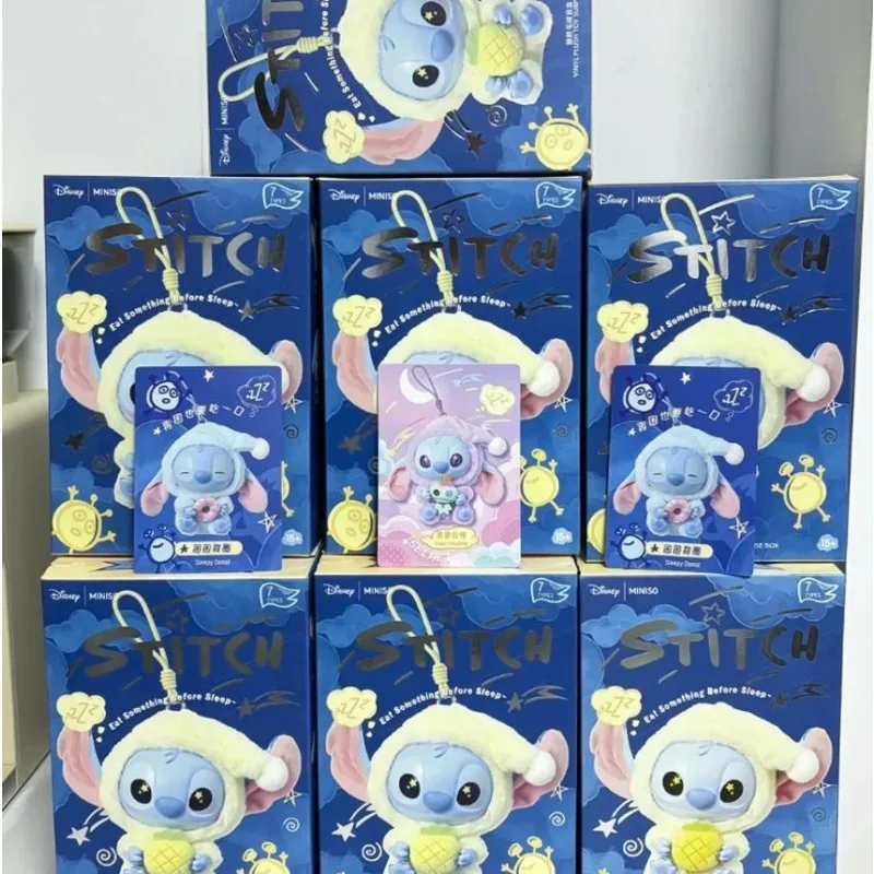 

Новая серия Stitch Eat Something Before Sleep, слепая коробка, плюшевые куклы, подвеска, милая кукла, орнамент, загадочная коробка, игрушки-сюрпризы, подарки