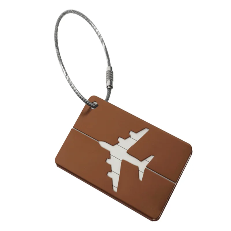 1PCS Women Simple Metal Luggage Tags Men Suitcase Dentifier Name Label Tag Holiday Airplane Travel  Accessories Aluminium Alloy