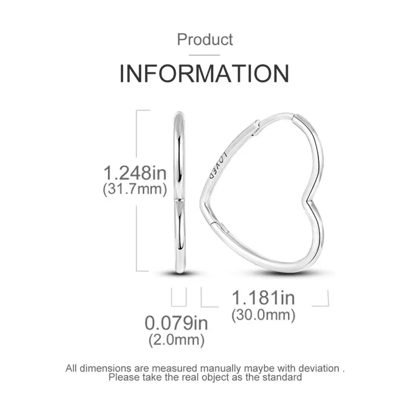 Large Double Circle Hoop Earrings with Colorful CZ Zircon 925 Sterling Silver Heart Earrings for Lady Gifts Fine Jewelry image 4