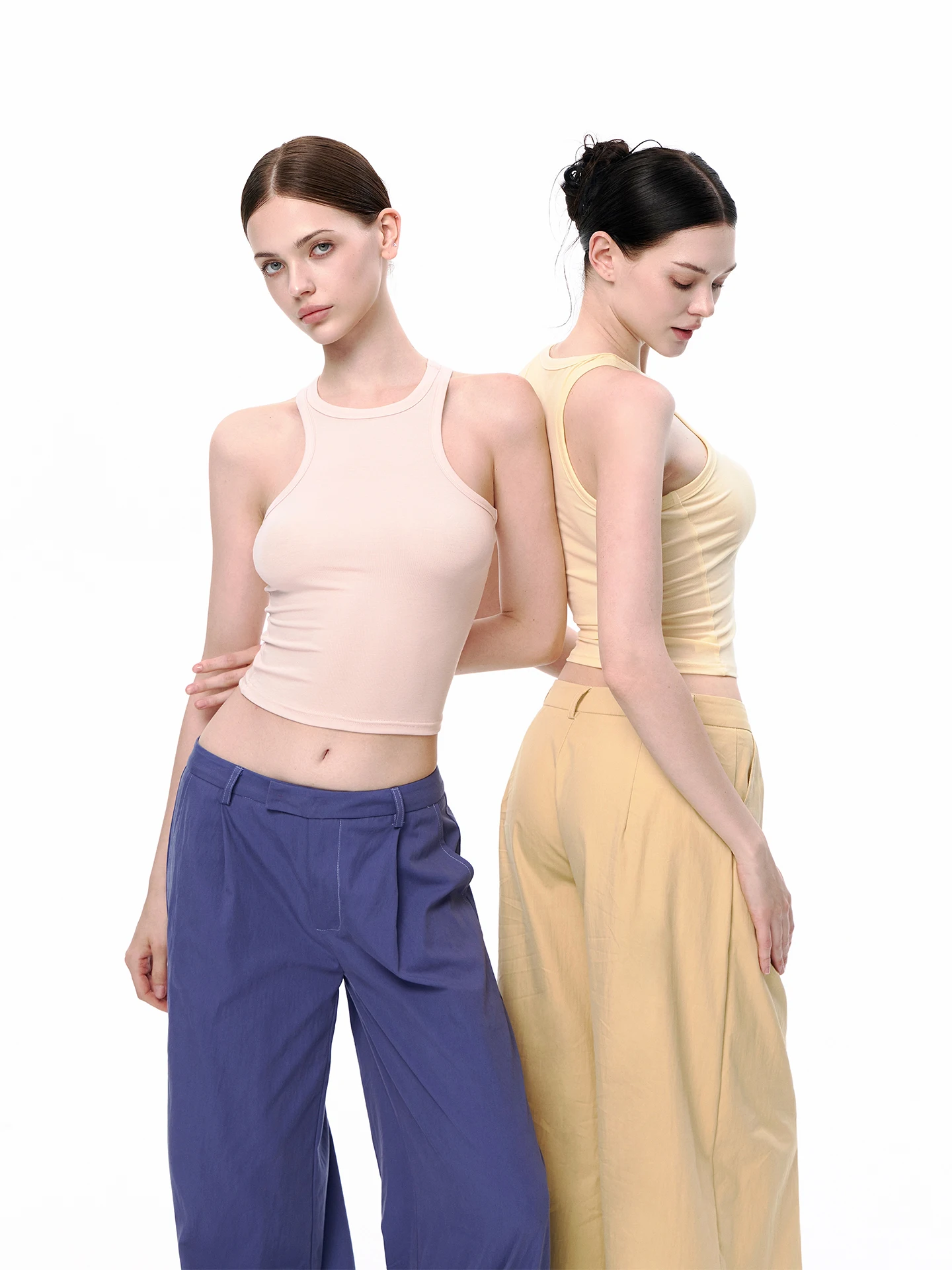 JLAUNT RAYON BLEU Women's Slim Fit Tank Top Pink Workwear Style Summer Sleeveless Base Layer Shirt Short Length Outerwear