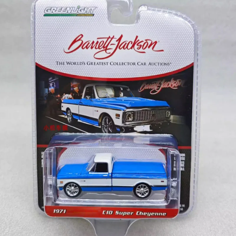 

GreenLight 1/64 Scale 1971 C10 Super Cheyenne Pickup Truck Blue Alloy Car Model Collection Display Toy Gifts Souvenirs