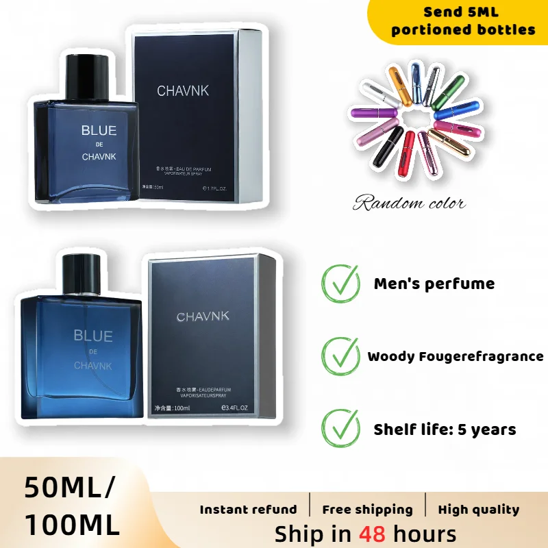 

50ml/100ML Classic BLUE DE CHAVNK EAU DE PARFUM Pheromone Perfume Azure Fragrance Body Spray for Men Gentlemen Attract Women
