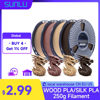 SUNLU Wood PLA/ SILK PLA/PLA/PETG Filament 250g 1.75mm 250g/roll 3D Printer PLA filament Wood Texture PLA FDM 3D Printers