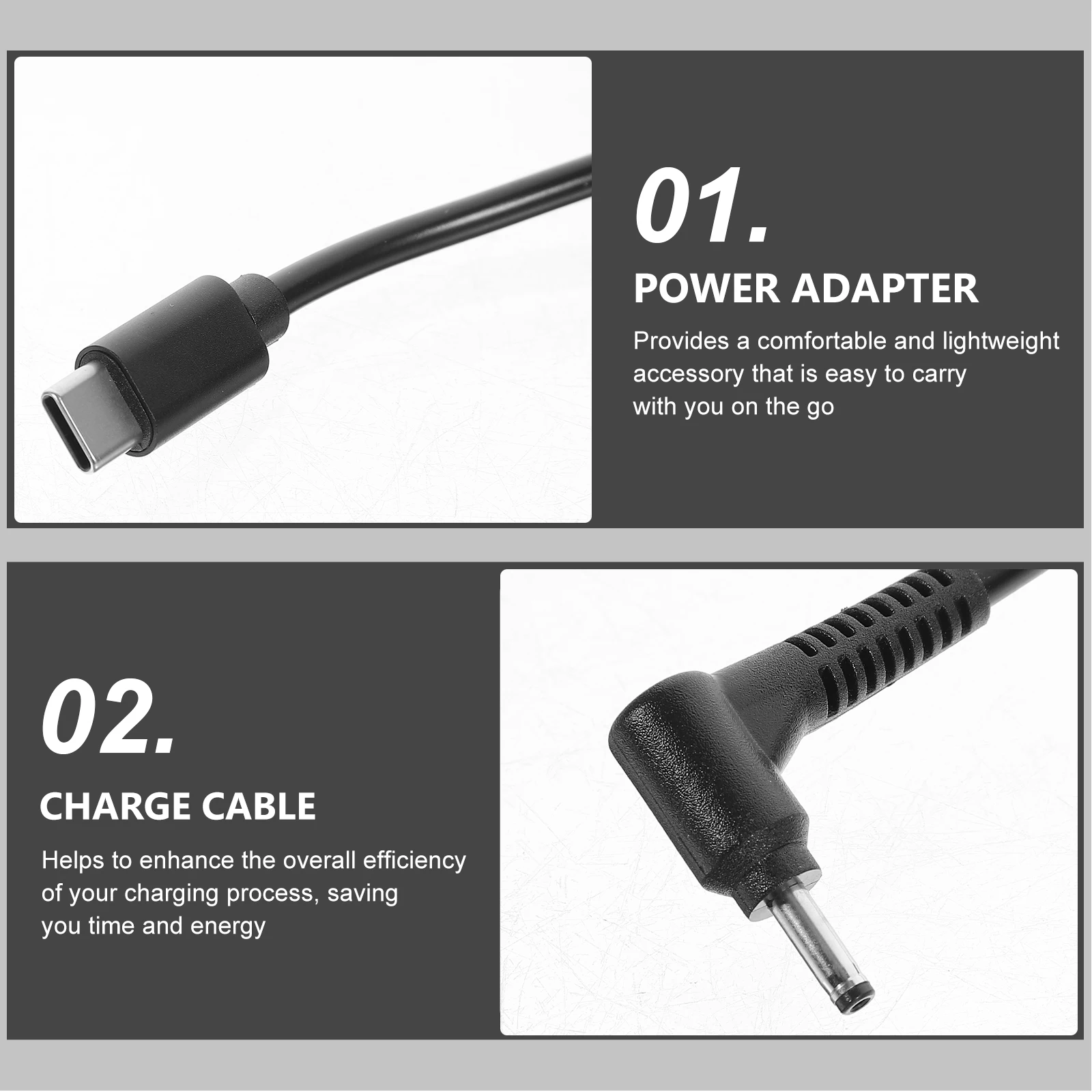 

USB C to Dc Charging Cable 3.0x1.0mm Type-C Cord High Conductivity Copper Wire for Efficient Charging