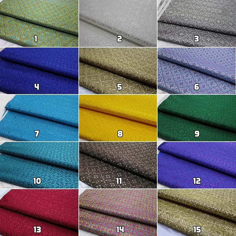 50cm Brocade Jacquard Fabric Chinese Cheongsam Damask Satin Material for DIY Dress Mongolian Robe Stage Costume Sewing Craft