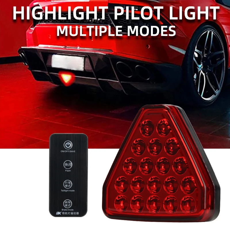 

F1 Стиль 19LED тормозные сигнальные огни Треугольный Стиль Автомобильная задняя фонарь дневные ходовые огни сигнальные огни для JDM BBA дистанционное управление