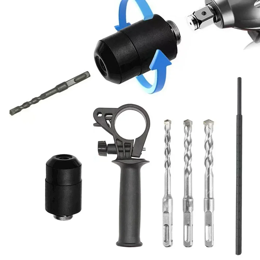 

1set Electric Wrench Converter For Wrench To Electric Hammer 6/8/10mm Drill Bit Woodworking Tools Parts