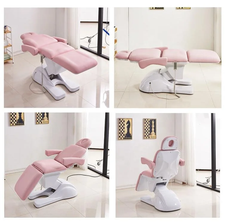 Foshan Factory Hot Pink Modern Beauty Salon Furniture Podiatry Dermatology Chair Electric Facial Bed For Sale