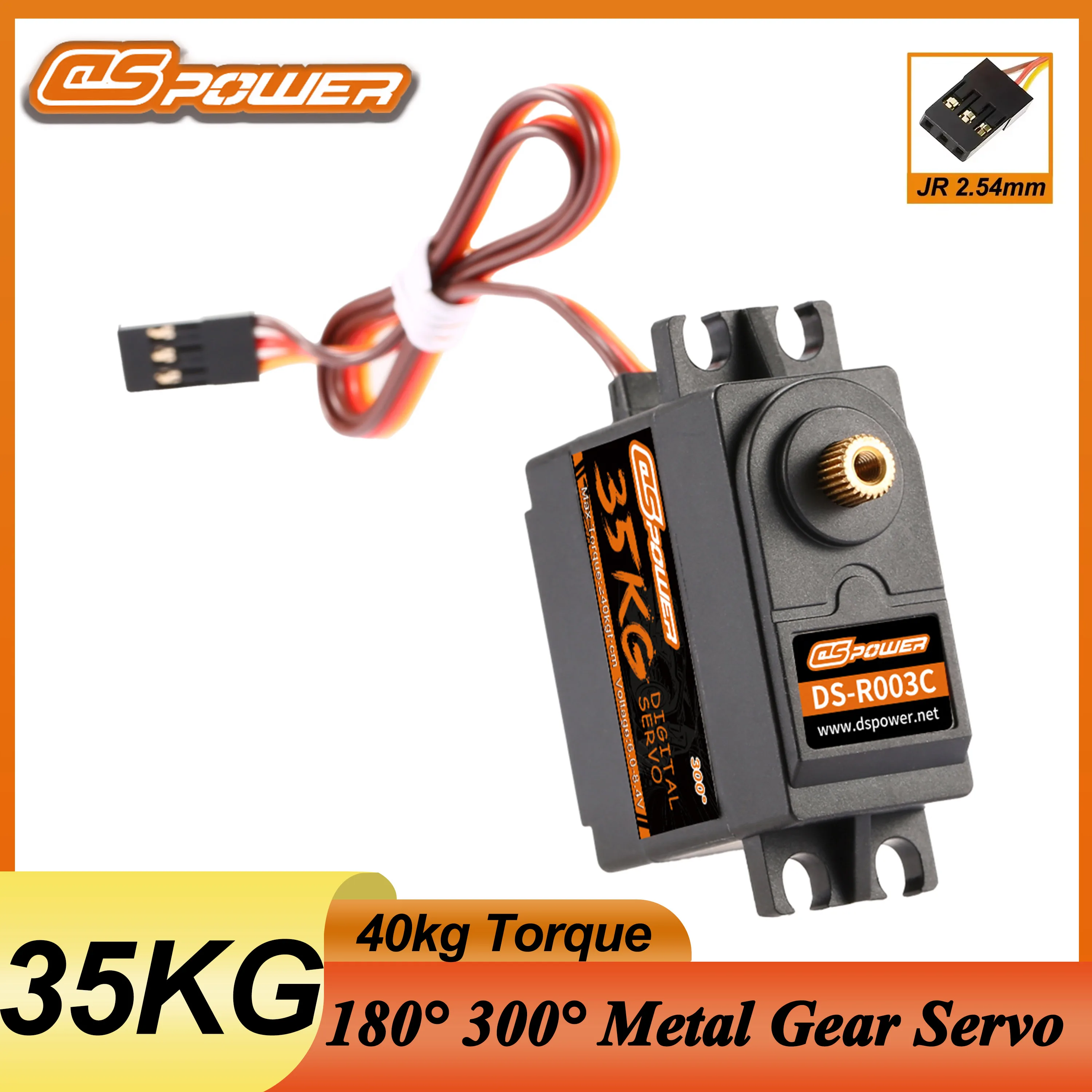 DSpower 35 kg waterdichte Metal Gear Servo 180 °   300 °   voor 1/8 1/10 RC Auto Crawler Drone Vliegtuig Boot TRX4 Scx10 104001   Axiale Wltoys