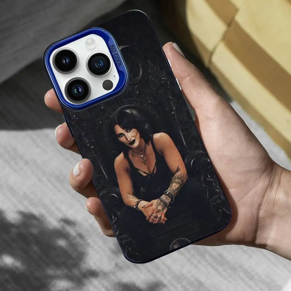 Funda de teléfono R-Rhea R-Ripley Wrestler para iPhone 16,15,14,13,12,11, Mini,Pro,SE,MAX, funda de silicona mate azul