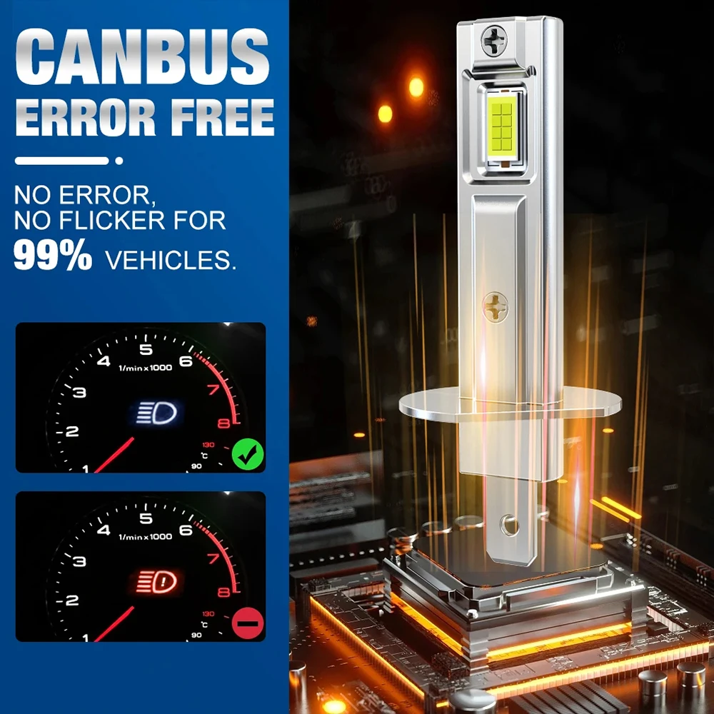 H1 LED المصابيح الأمامية لسيارة Canbus عالية الطاقة أضواء السيارات 800000LM 1000 واط حجم صغير التركيز السيارات كشافات الضباب مصباح 12 فولت 24 فولت