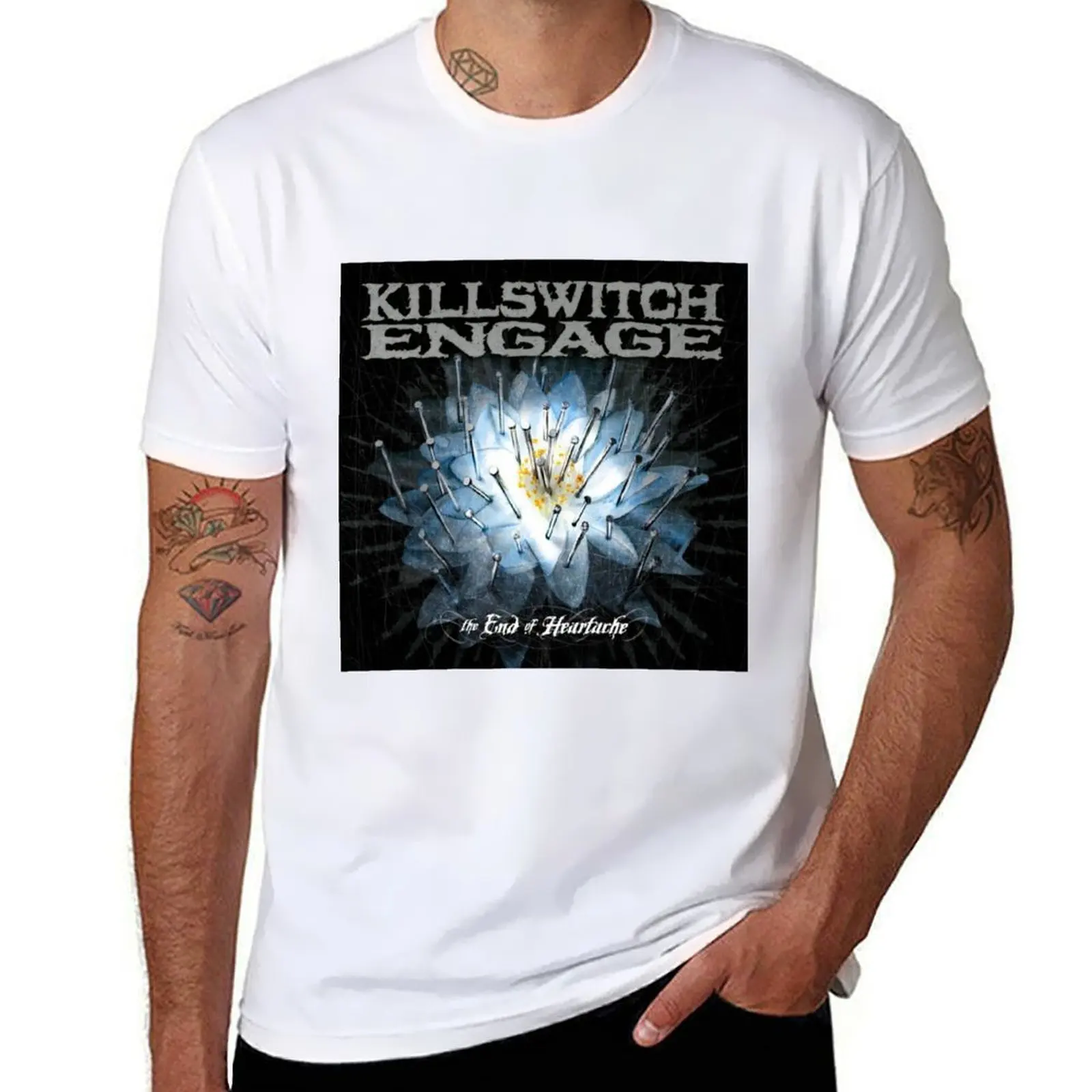 

Футболка Killswitch Engage the End of Heartache 2, хлопковая футболка, черная хлопковая футболка, простая мужская футболка