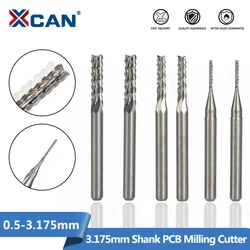 XCAN Mais Ende mühle 10 stücke 0,5-3,175mm Carbide PCB Fräsen Bit PCB Fräser CNC Schneiden Fräsen werkzeuge