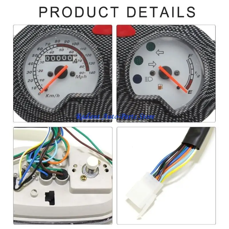 

T3EF Motorcycle Instrument Cluster Assembly12V High Accuracy Speedometer Bike Gauges Assembly Simple Installs for 150cc Bikes
