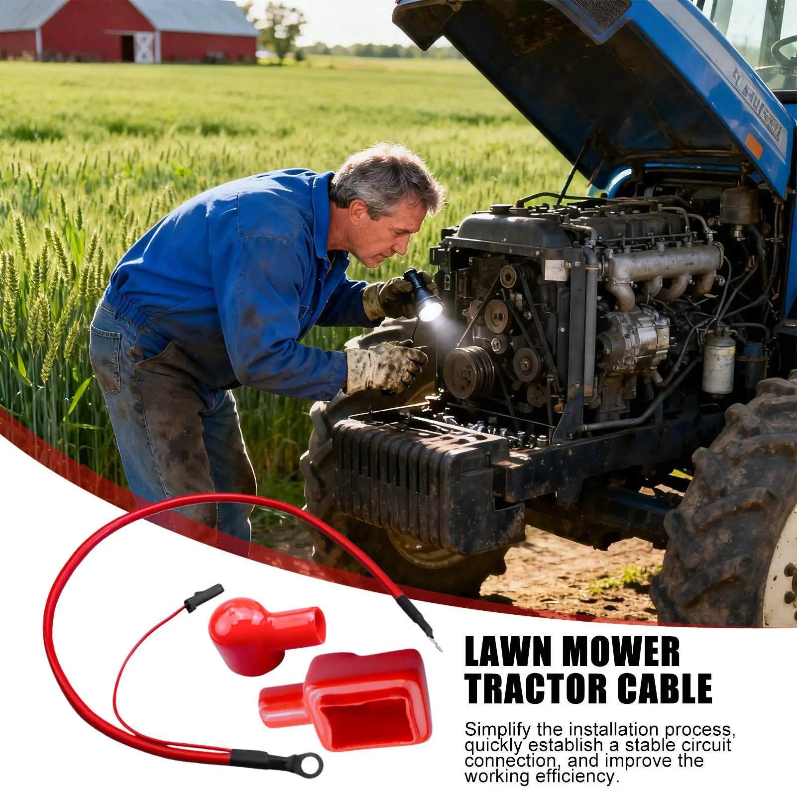 

Трос дроссельной заслонки газонокосилки, детали шнура сцепления, электрический провод с кольцевыми клеммами для автомобиля, квадроцикла, мотоцикла, морской лодки