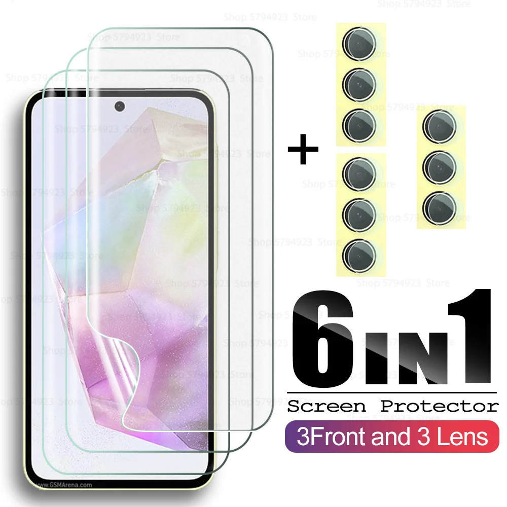 Pellicola protettiva per obiettivo della fotocamera 6 in 1 per Samsung Galaxy A35 5G Soft Hydrogel Film per Samsung GalaxyA35 A 35 a35 Screen Protector