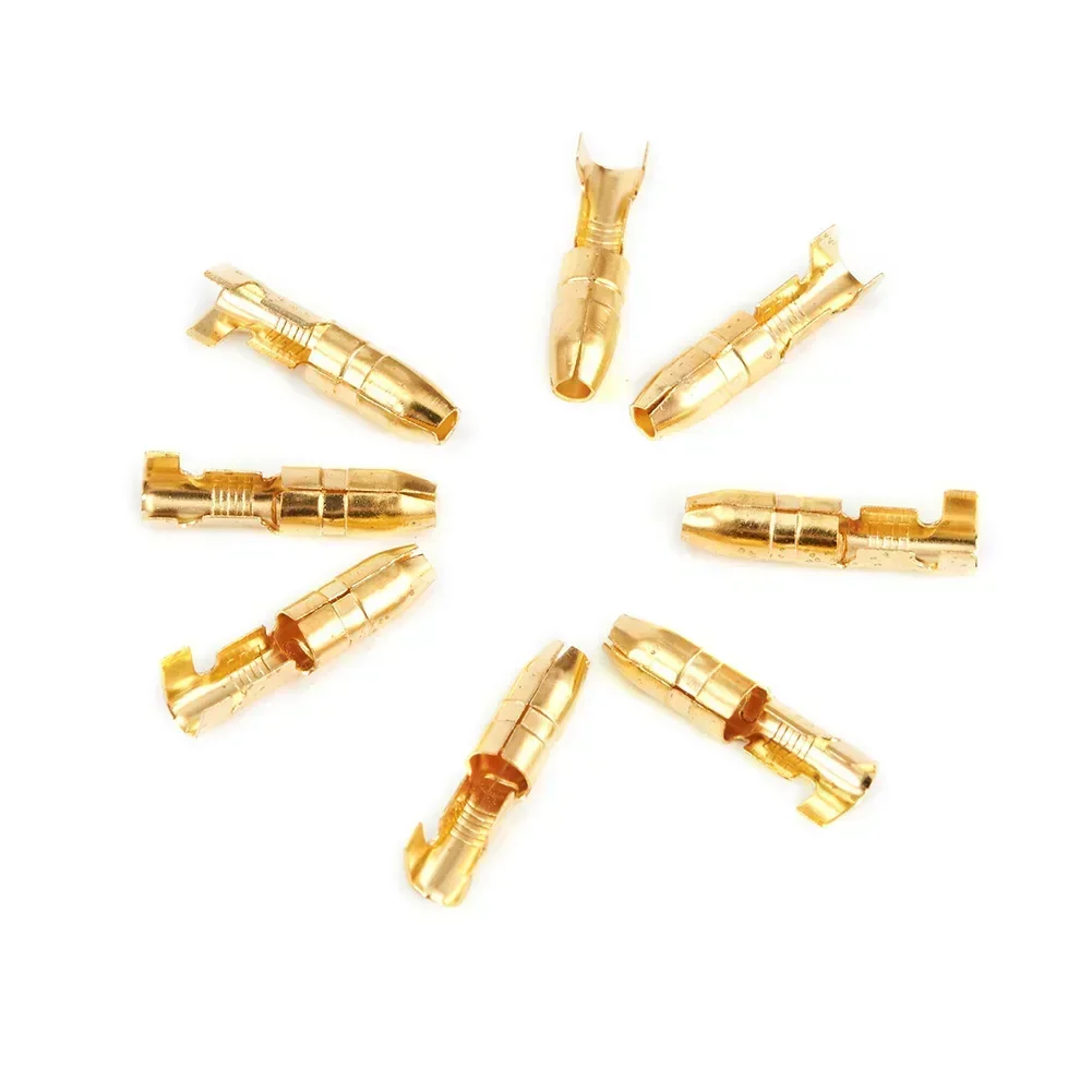 200x Connector 3.9mm Male & 4.0mm Female 50 Set Transparent Uninsulated W/ Sleeve Connectors Crimp Electrical Insulation