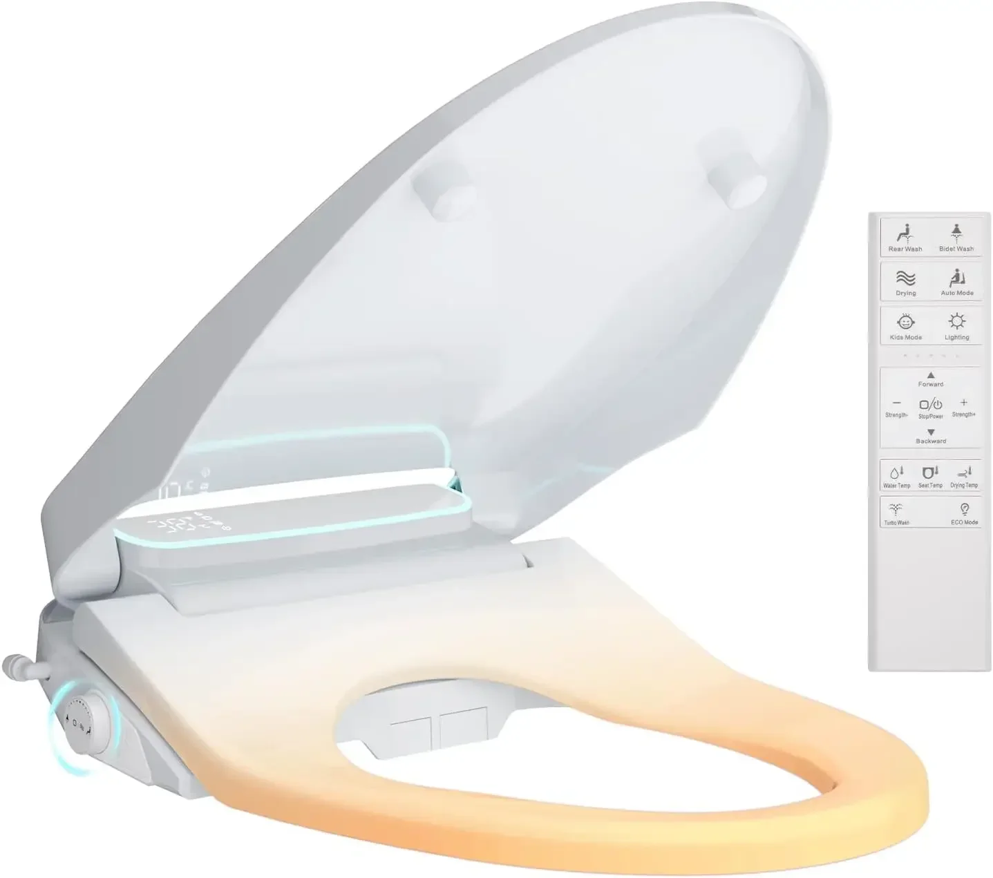 Brand new fast shippingBestsellerElongated Electric Bidet Toilet Seat, Heated Warm Water & Air Dryer | Built-In Night Light & Ai