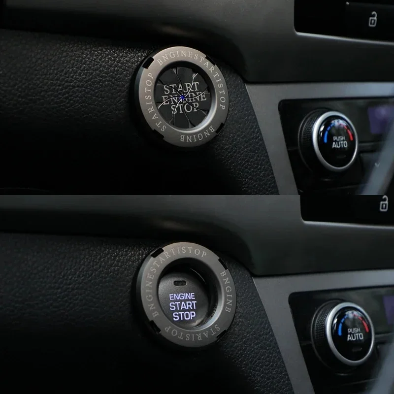 1/2Pcs Universal Car Start Stop Engine Push Button Cover Ring One-click Start Decor Stickers Alloy Trim Car Styling Accessories