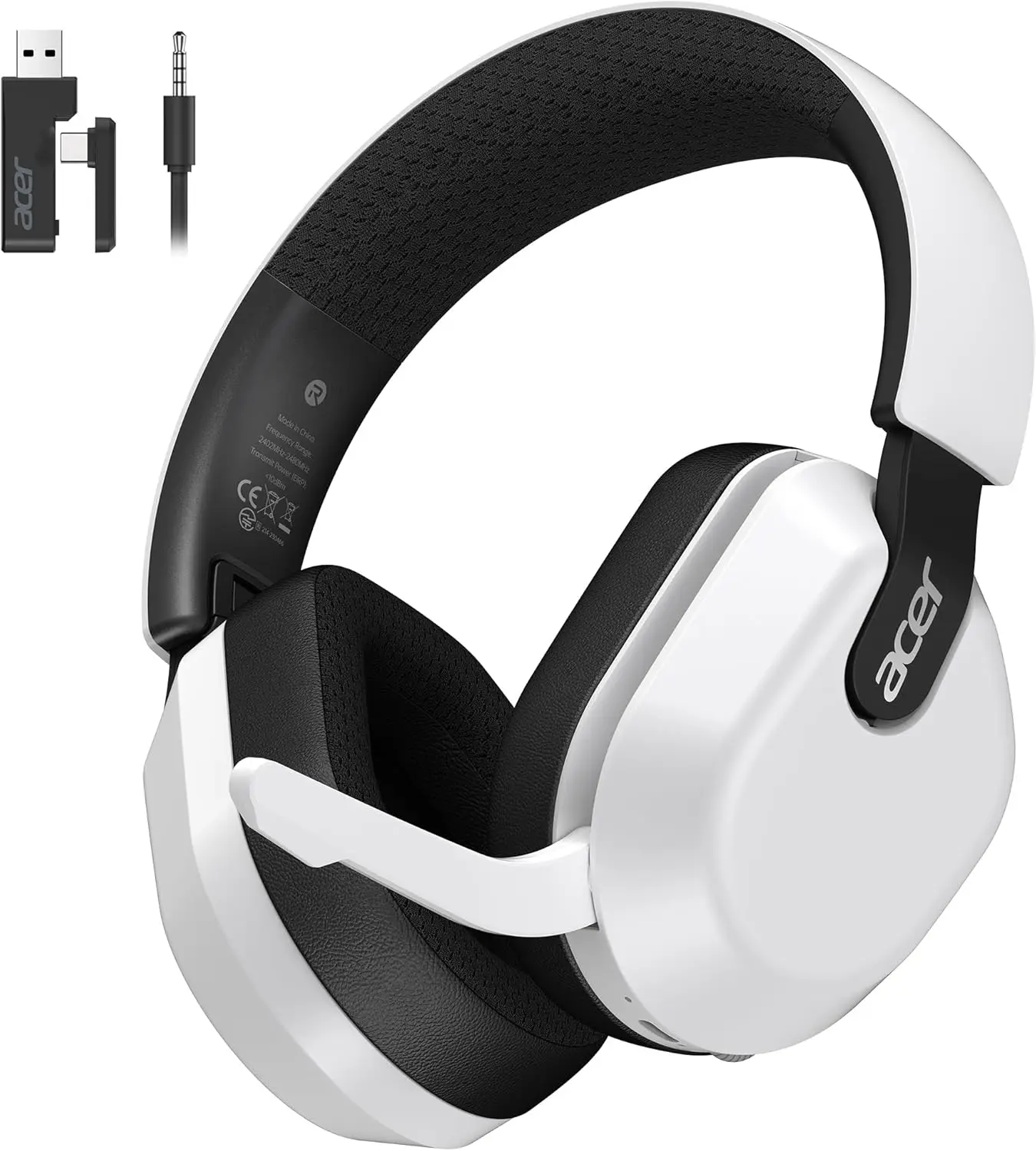 

Беспроводная игровая гарнитура для PS5/PS4, ПК, Mac с микрофоном, отключающимся нажатием кнопки, легким дизайном, длительным временем автономной работы - белая