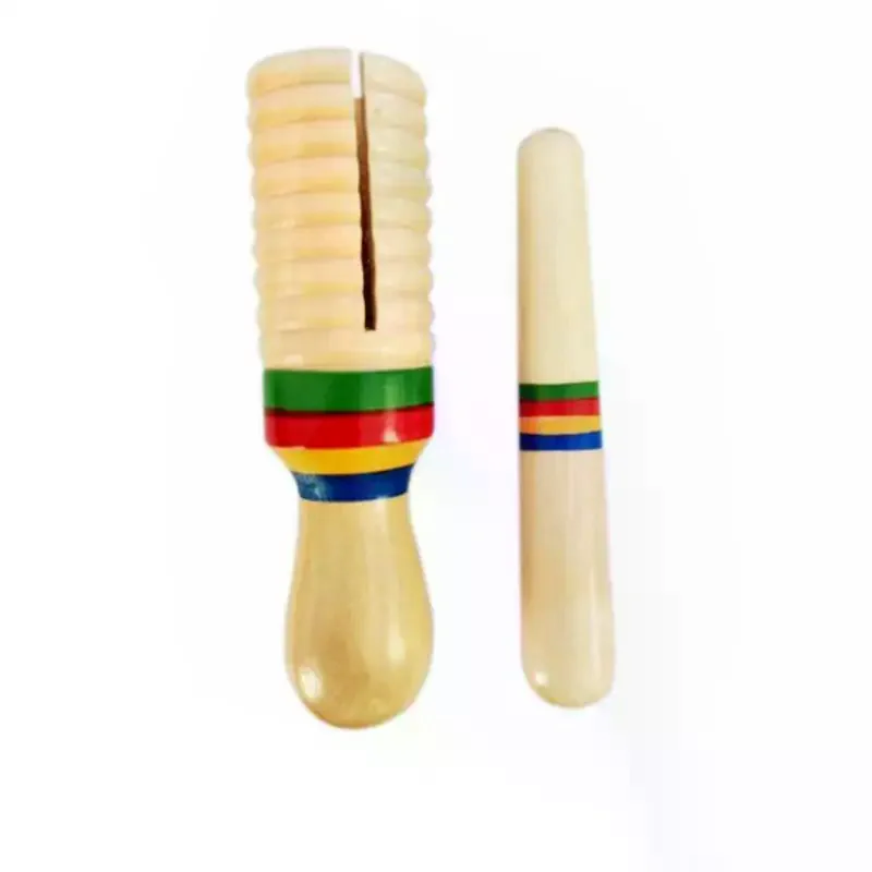 Wooden Kids Rhythm Music Instrument Set BPA Free Educational Toys with Jingle Bells Maracas for Home School Play