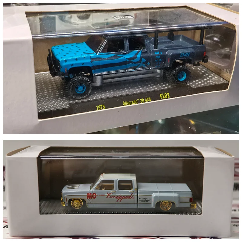 

M2 1:64 1975 SilveradoT 30 4X4 Pickup Alloy Simulation Car Model Static Collection Decorated Holiday Gifts Toys