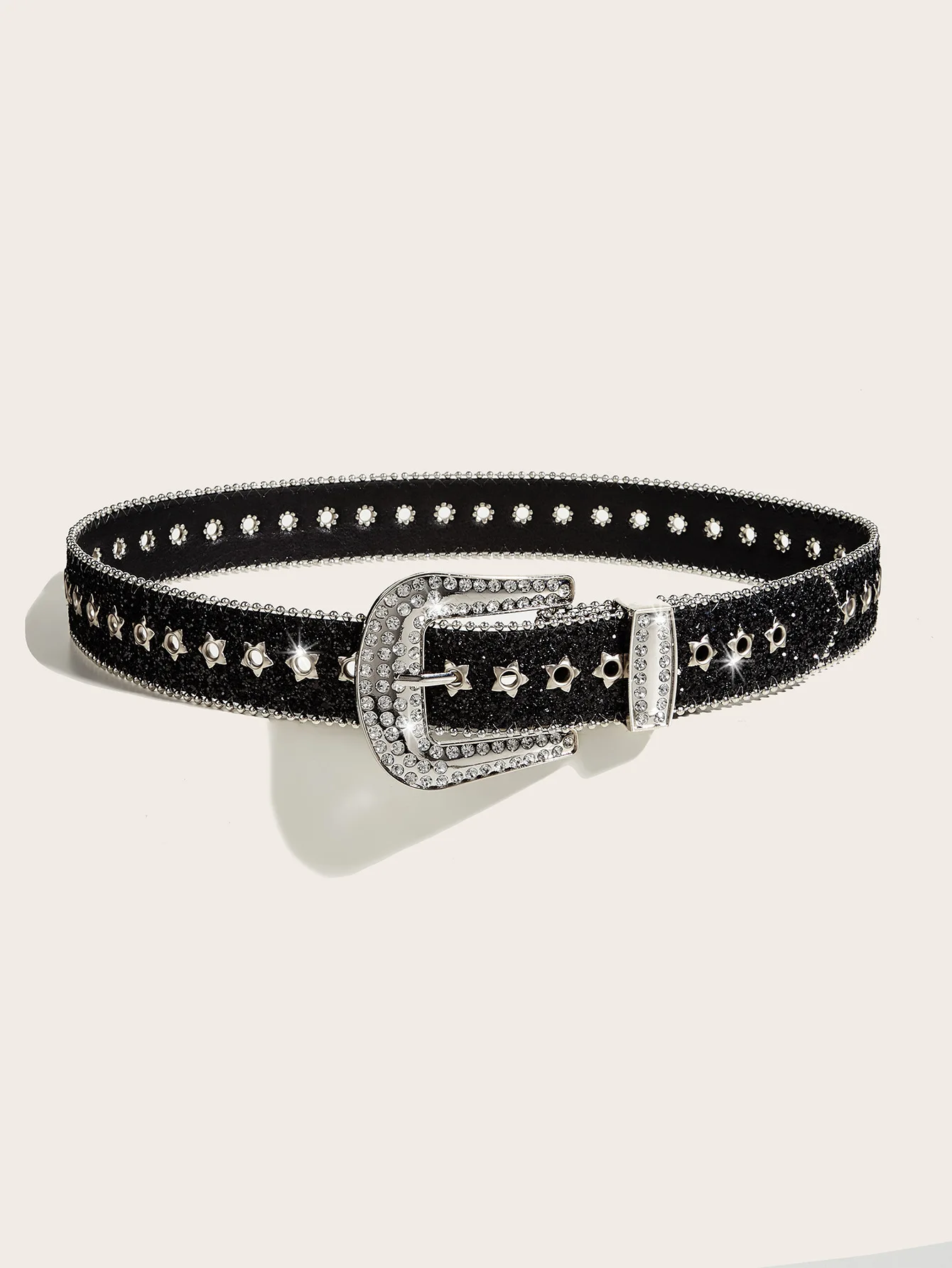 

Punk Rhinestone Belt Belt Brand 3.8cm Y2k Bling Sequin Designer Belts Pu Fashion Waistband Jeans Pants Decor Belt for Women Men