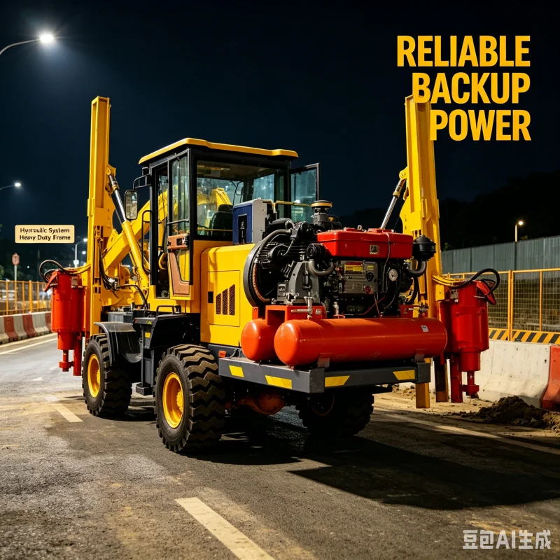 Highway Safety Barrier Post Driver Hydraulic Piling Rig For Road Guardrail Installation Traffic Fence Ramming Machine