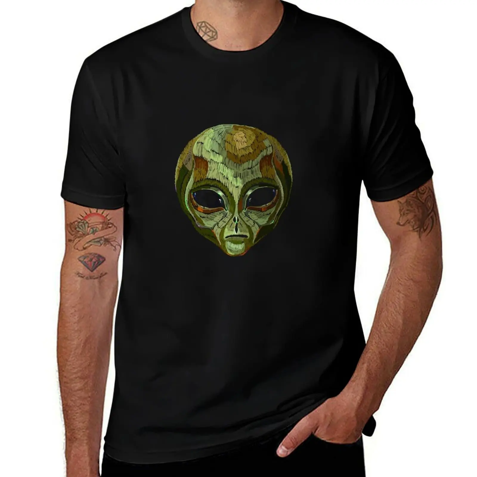 

Alien head T-Shirt quick drying Luxury man funny meme t-shirts man clothes mens t shirt graphic