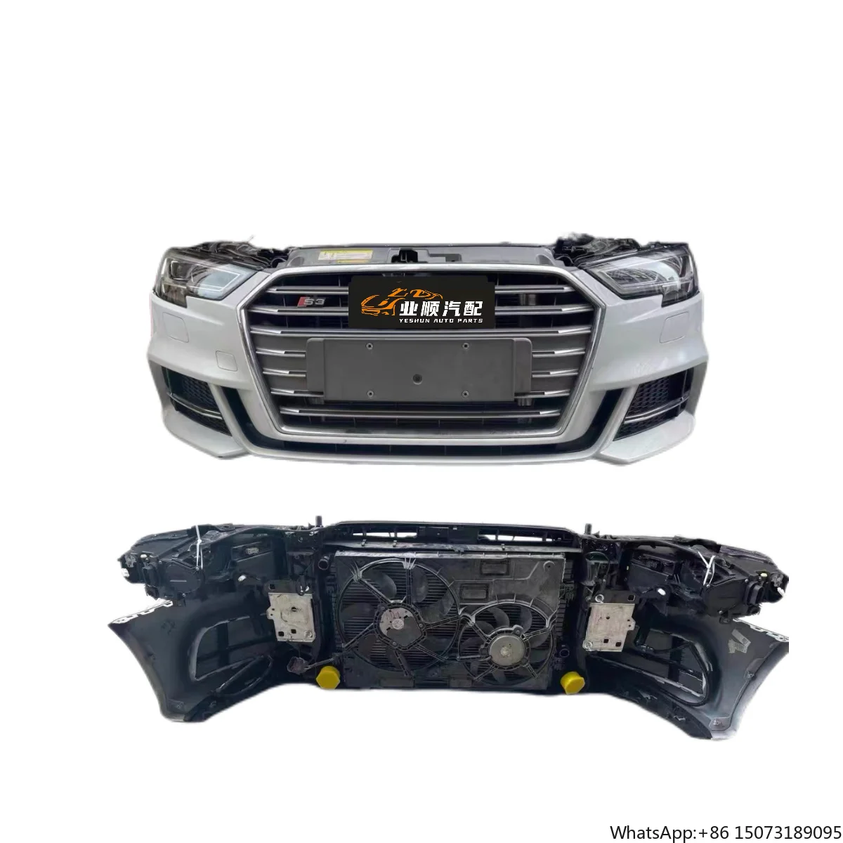 Original High-quality Hot Selling S3 Front Bumper Assembly Including Frame Electronic Fan Radiator for  Body Kit