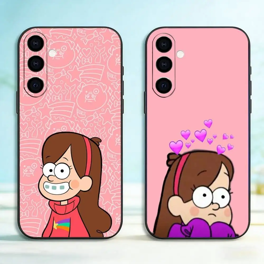 Funda de teléfono Gravity Falls Mabel Pines para Samsung Galaxy A73,A72,A71,A70,A53,A52,A51, otras fundas negras suaves