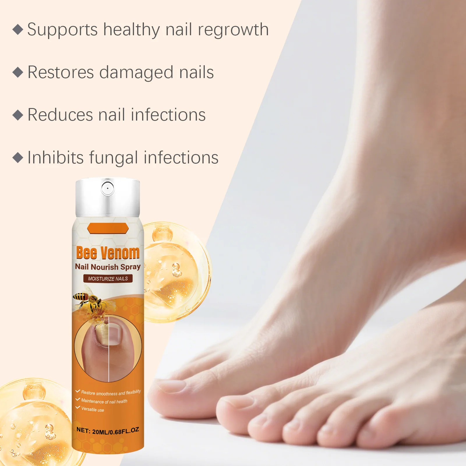20ml Nail Care Spray Daily Mildly Nourishes And Improves Nail Cuticle Cleaning Care Clean Moisturizing Bright Safely Nail Spray