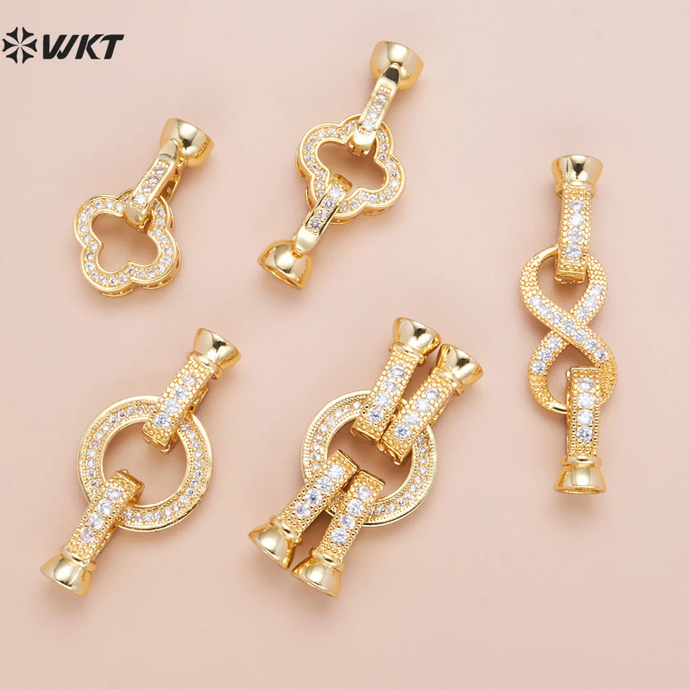 WT-JFE122 Beautiful Flower And Multiple Styling Optional Buttons With Zircon Paved For Bracelet Clasp Fine Accessory